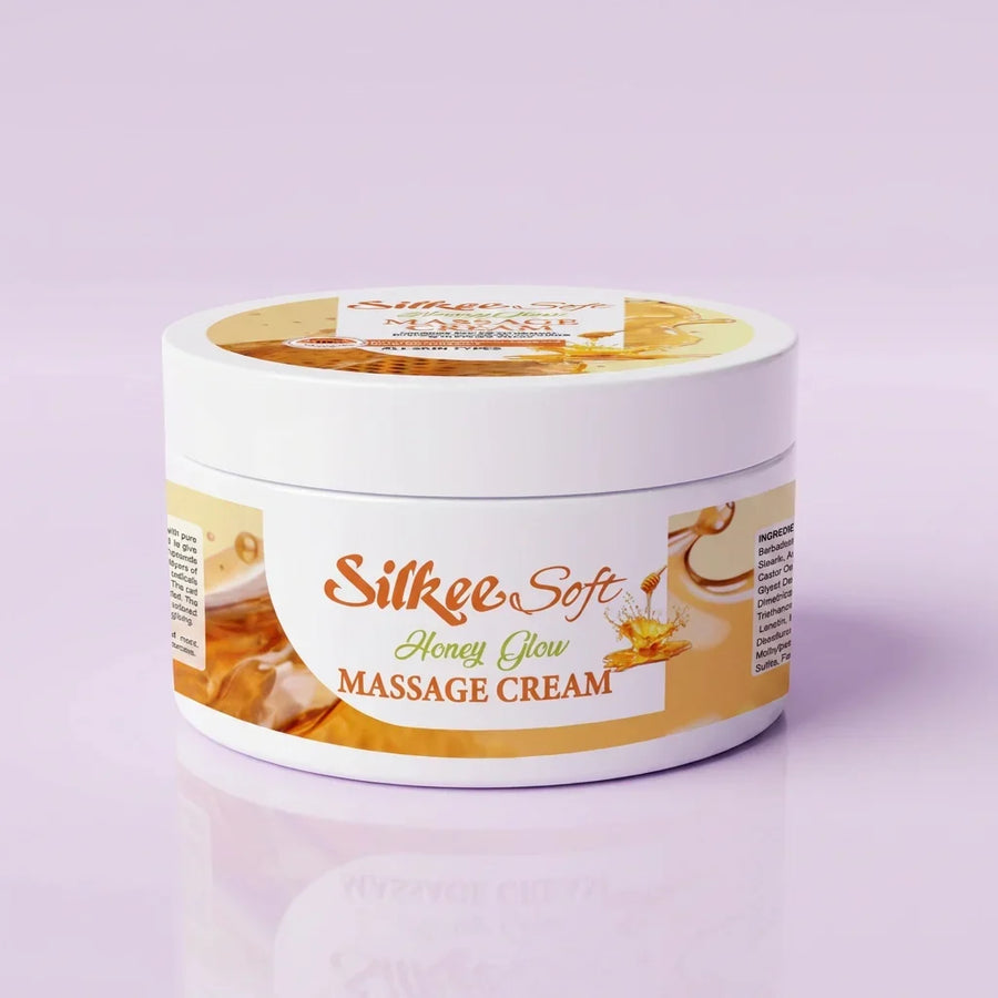 Silkee Soft Honey Glow Massage Cream jar — beeswax facial massage cream for glowing skin, Pakistan