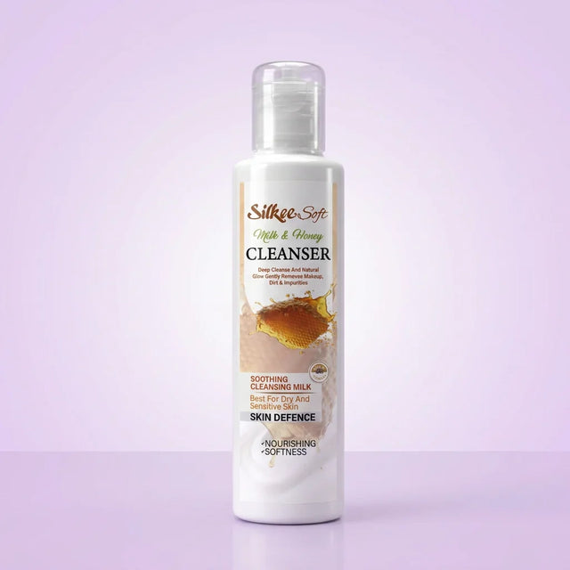 Silkee Soft Milk & Honey Cleanser bottle — gentle cleansing milk and makeup remover, Pakistan