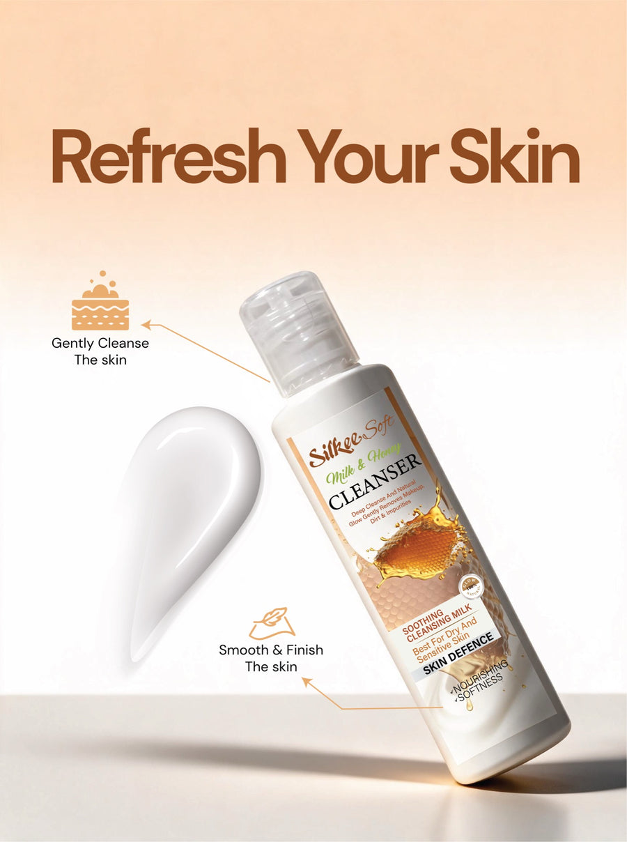 Silkee Soft Milk & Honey Cleanser — gently cleanse, smooth and finish the skin
