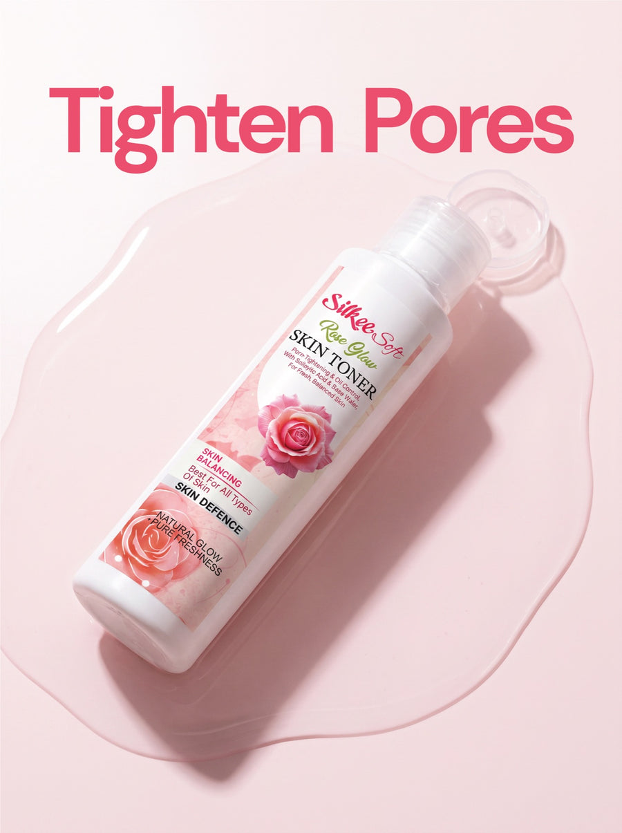 Silkee Soft Rose Glow Skin Toner — tighten pores after cleansing